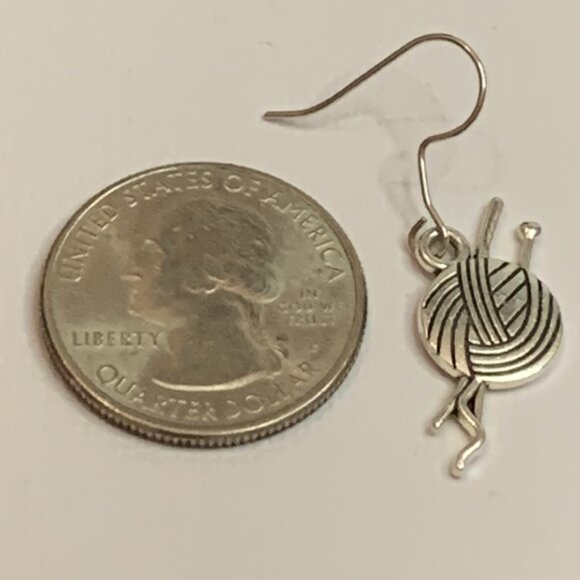 Yarn Earring, Knitting Earring, Sewing Earring, Crochet Earring, Silly Earring - Picture 4 of 5
